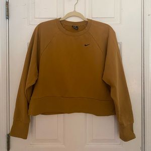 Nike Women’s Dark Yellow Cropped Crewneck - Size Medium